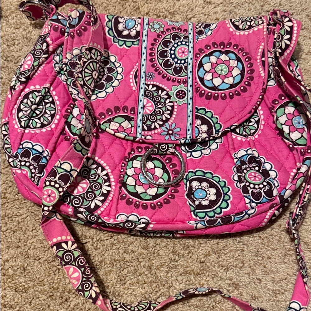 Vera Bradley Vibrant Pink Floral Crossbody Bag